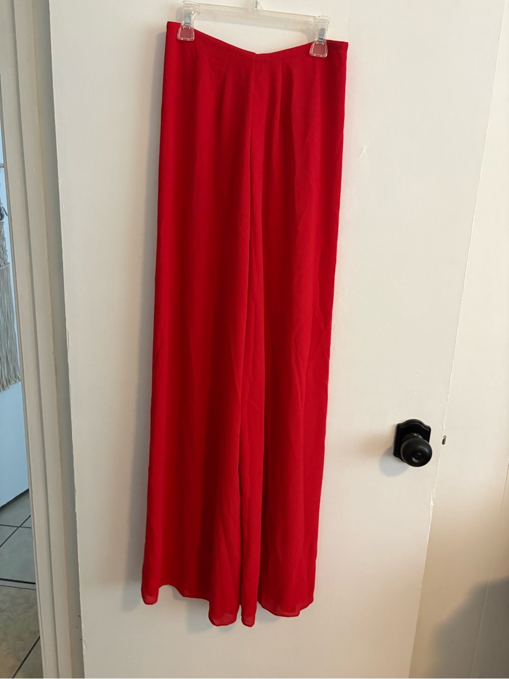 Red Wide-Leg Ao Dai Pants - Unbranded